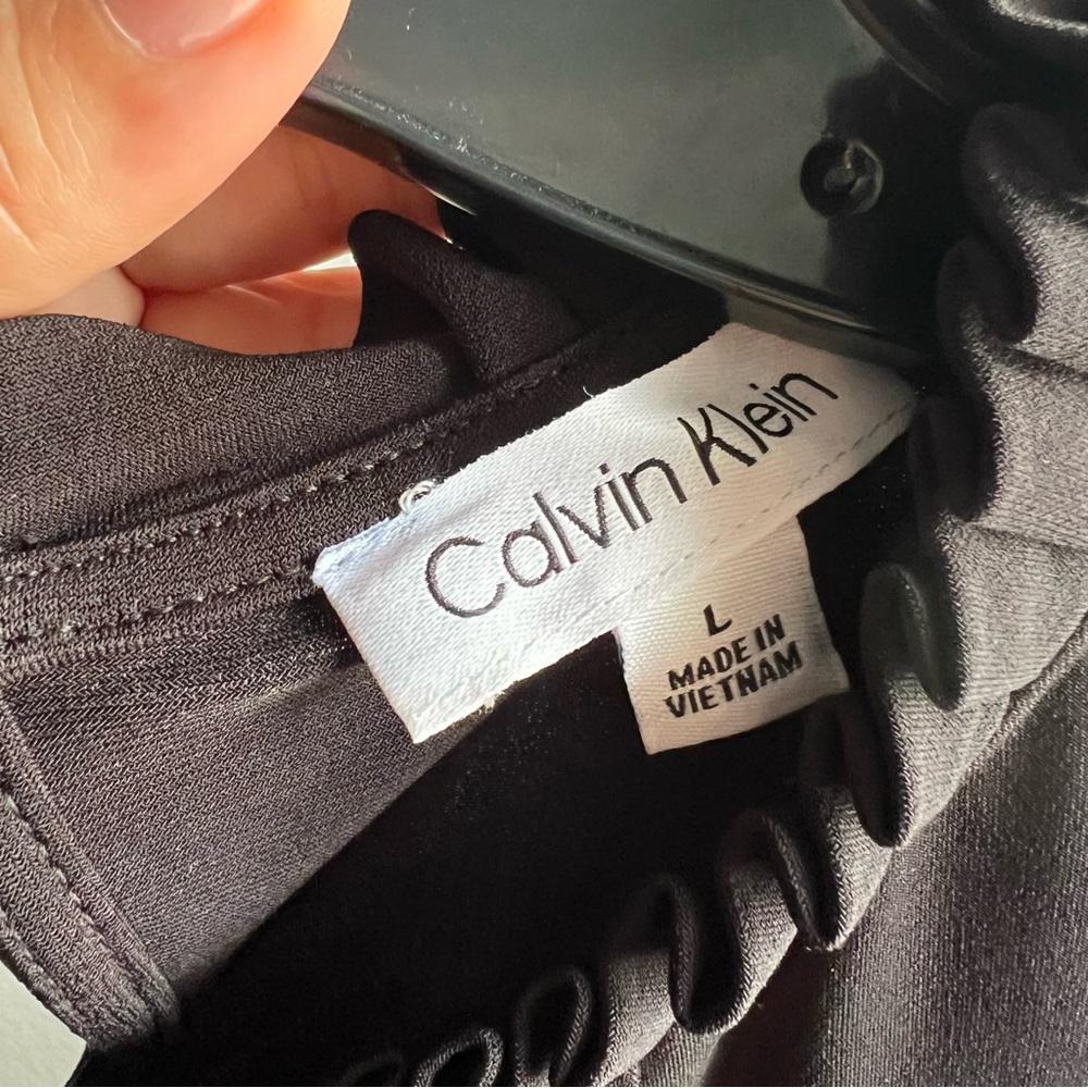 Calvin Klein Black Ruffled Blouse - Picture 7 of 7
